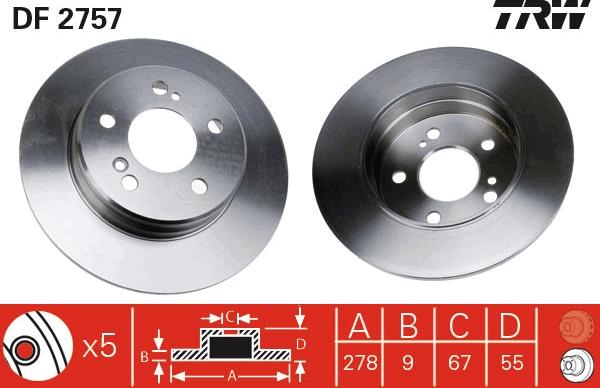 TRW DF2757 - Disque de frein cwaw.fr