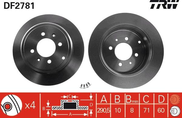 TRW DF2781 - Disque de frein cwaw.fr