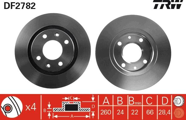 TRW DF2782 - Disque de frein cwaw.fr