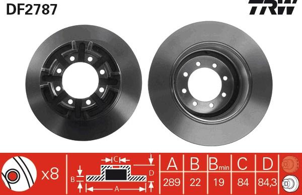 TRW DF2787 - Disque de frein cwaw.fr