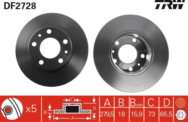 TRW DF2728 - Disque de frein cwaw.fr