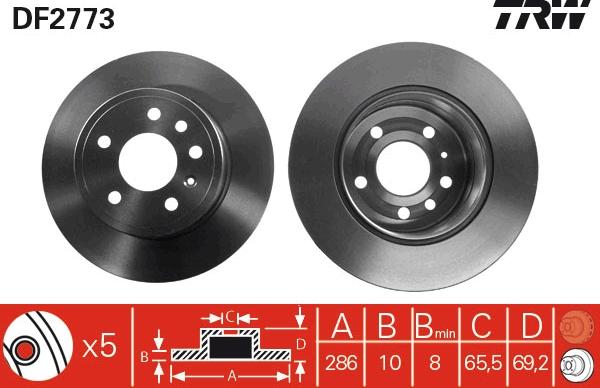 TRW DF2773 - Disque de frein cwaw.fr