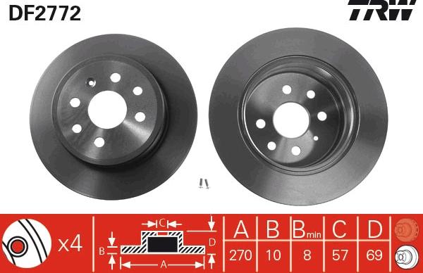 TRW DF2772 - Disque de frein cwaw.fr