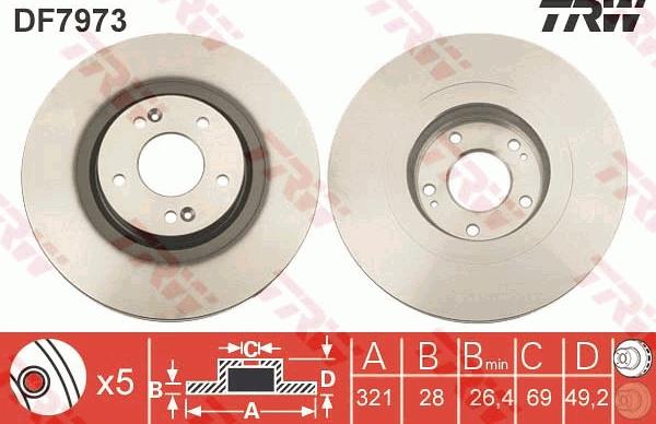 TRW DF7973 - Disque de frein cwaw.fr