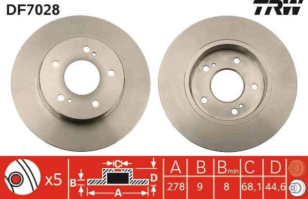 TRW DF7028 - Disque de frein cwaw.fr