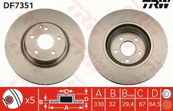 TRW DF7351 - Disque de frein cwaw.fr