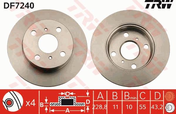 TRW DF7240 - Disque de frein cwaw.fr