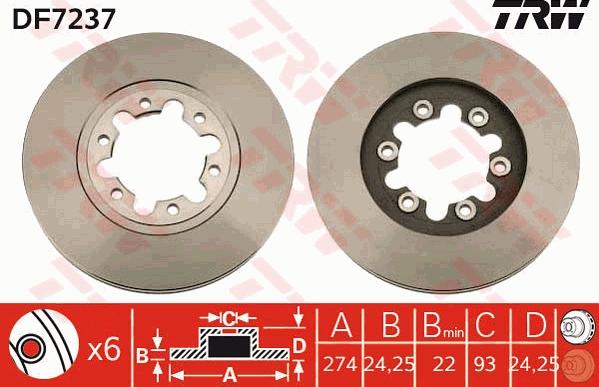 TRW DF7237 - Disque de frein cwaw.fr