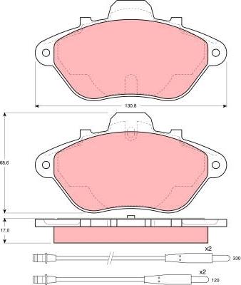 TRW GDB956 - Kit de plaquettes de frein, frein à disque cwaw.fr