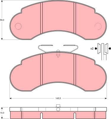 TRW GDB950 - Kit de plaquettes de frein, frein à disque cwaw.fr