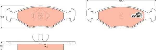 TRW GDB958 - Kit de plaquettes de frein, frein à disque cwaw.fr