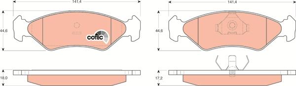 TRW GDB953 - Kit de plaquettes de frein, frein à disque cwaw.fr