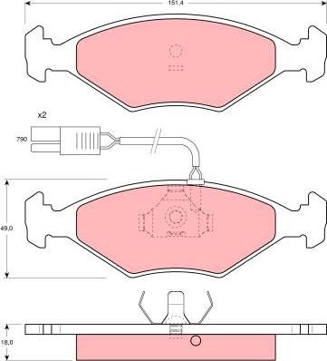 TRW GDB960 - Kit de plaquettes de frein, frein à disque cwaw.fr