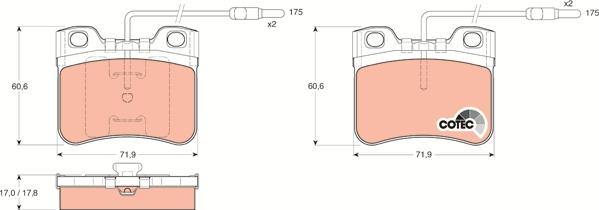 TRW GDB906 - Kit de plaquettes de frein, frein à disque cwaw.fr