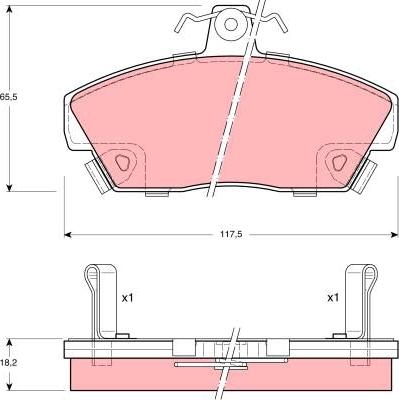 TRW GDB497 - Kit de plaquettes de frein, frein à disque cwaw.fr