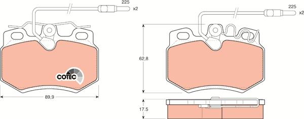 TRW GDB446 - Kit de plaquettes de frein, frein à disque cwaw.fr