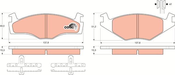 TRW GDB459 - Kit de plaquettes de frein, frein à disque cwaw.fr