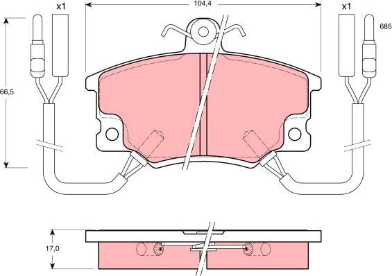 TRW GDB457 - Kit de plaquettes de frein, frein à disque cwaw.fr