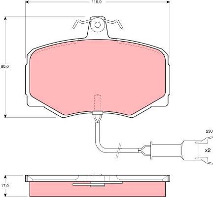 TRW GDB461 - Kit de plaquettes de frein, frein à disque cwaw.fr