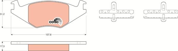 TRW GDB463 - Kit de plaquettes de frein, frein à disque cwaw.fr