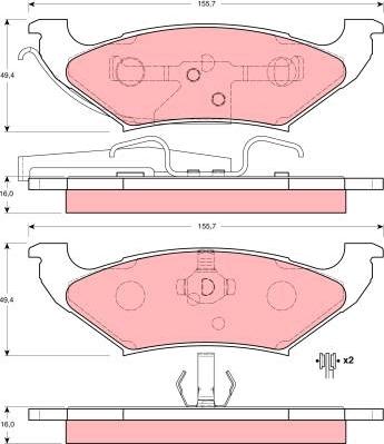 TRW GDB4045 - Kit de plaquettes de frein, frein à disque cwaw.fr