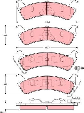 TRW GDB4041 - Kit de plaquettes de frein, frein à disque cwaw.fr