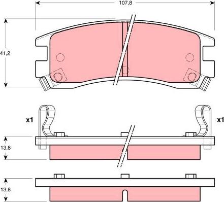 TRW GDB4042 - Kit de plaquettes de frein, frein à disque cwaw.fr