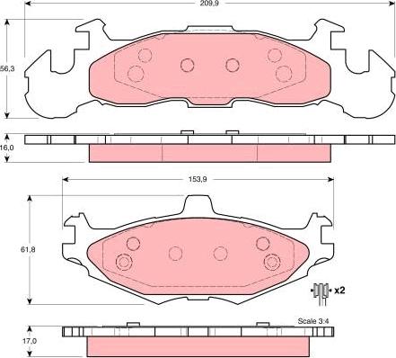 TRW GDB4003 - Kit de plaquettes de frein, frein à disque cwaw.fr