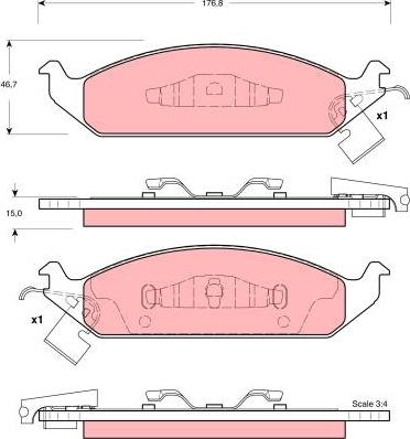 TRW GDB4016 - Kit de plaquettes de frein, frein à disque cwaw.fr