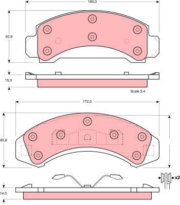 TRW GDB4013 - Kit de plaquettes de frein, frein à disque cwaw.fr