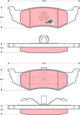 TRW GDB4119 - Kit de plaquettes de frein, frein à disque cwaw.fr