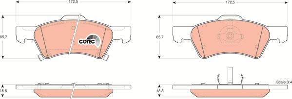 TRW GDB4129 - Kit de plaquettes de frein, frein à disque cwaw.fr