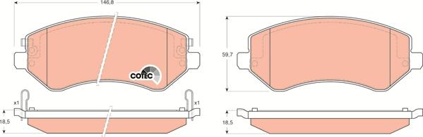 TRW GDB4126 - Kit de plaquettes de frein, frein à disque cwaw.fr