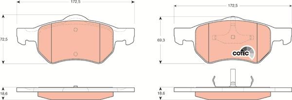 TRW GDB4128 - Kit de plaquettes de frein, frein à disque cwaw.fr