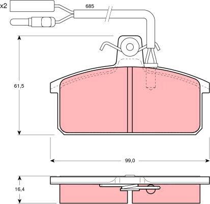 TRW GDB417 - Kit de plaquettes de frein, frein à disque cwaw.fr