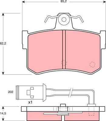 TRW GDB486 - Kit de plaquettes de frein, frein à disque cwaw.fr