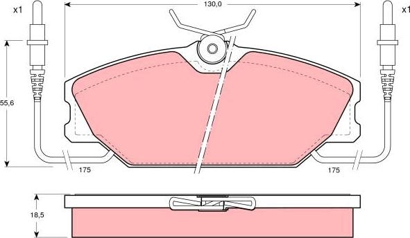 TRW GDB425 - Kit de plaquettes de frein, frein à disque cwaw.fr