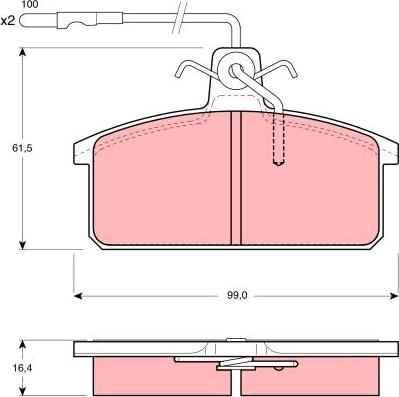 TRW GDB422 - Kit de plaquettes de frein, frein à disque cwaw.fr