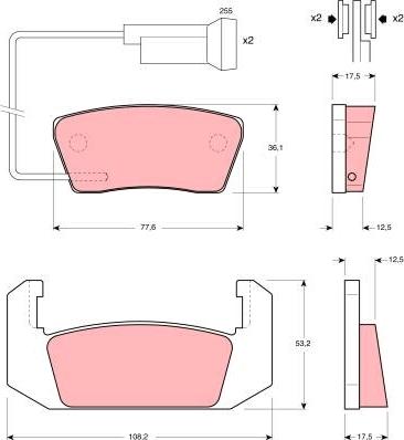 TRW GDB555 - Kit de plaquettes de frein, frein à disque cwaw.fr