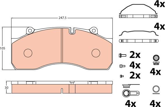 TRW GDB5090 - Kit de plaquettes de frein, frein à disque cwaw.fr