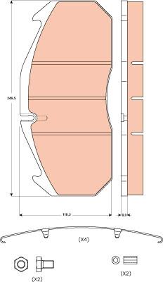 TRW GDB5065 - Kit de plaquettes de frein, frein à disque cwaw.fr