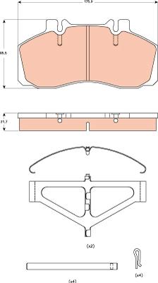 TRW GDB5004 - Kit de plaquettes de frein, frein à disque cwaw.fr