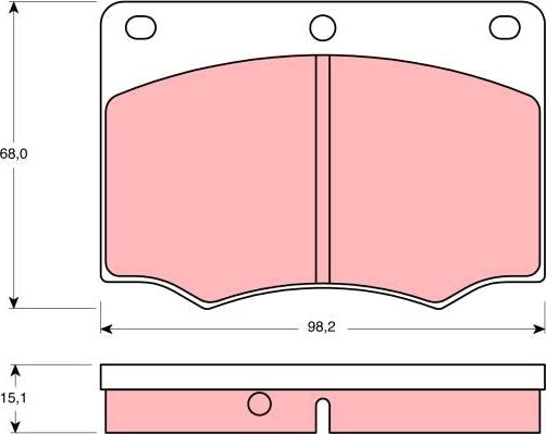 TRW GDB674 - Kit de plaquettes de frein, frein à disque cwaw.fr