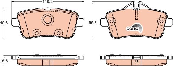 TRW GDB1947 - Kit de plaquettes de frein, frein à disque cwaw.fr