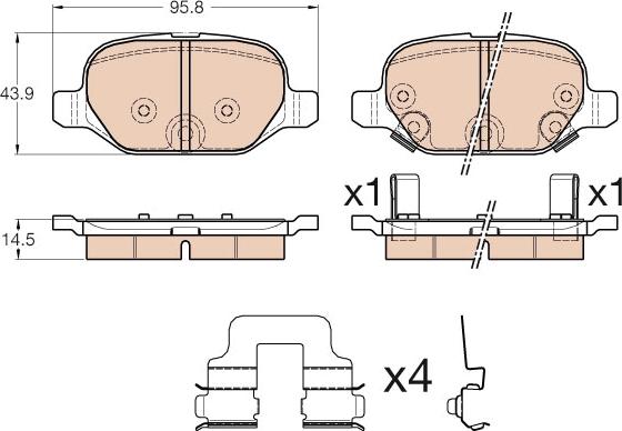 TRW GDB1950 - Kit de plaquettes de frein, frein à disque cwaw.fr