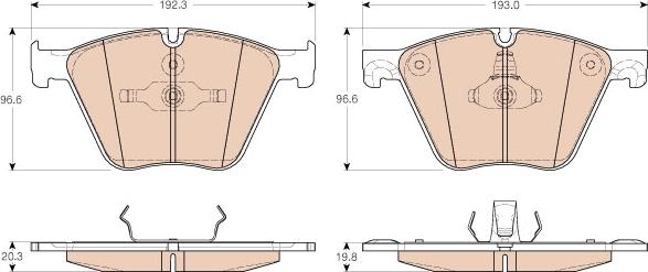 TRW GDB1964 - Kit de plaquettes de frein, frein à disque cwaw.fr