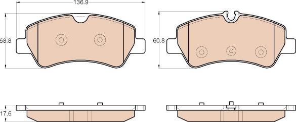 TRW GDB1968 - Kit de plaquettes de frein, frein à disque cwaw.fr