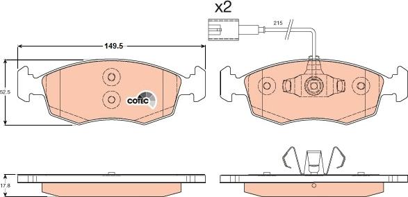 TRW GDB1900 - Kit de plaquettes de frein, frein à disque cwaw.fr