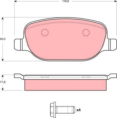 TRW GDB1490 - Kit de plaquettes de frein, frein à disque cwaw.fr