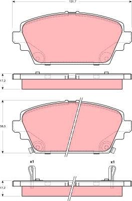 TRW GDB1491 - Kit de plaquettes de frein, frein à disque cwaw.fr